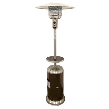 HILAND Outdoor Two-Toned Patio Heater in Stainless Steel and Hammered Bronze HLDS01-SSHGT